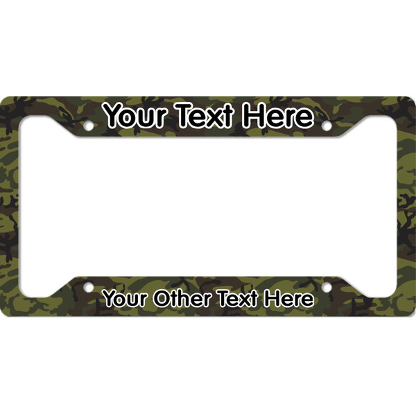 Custom Green Camo License Plate Frame - Style A (Personalized)