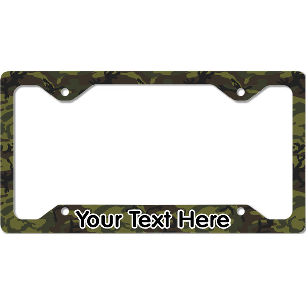 Custom Green Camo License Plate Frame - Style C (Personalized)
