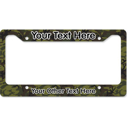 Green Camo License Plate Frame - Style B (Personalized)
