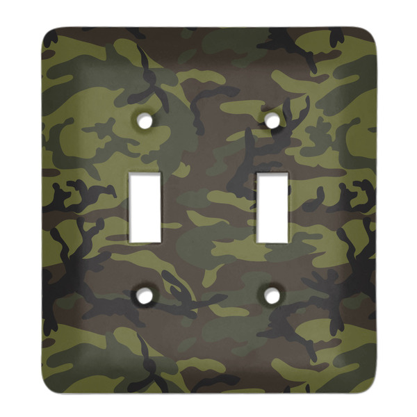 Custom Green Camo Light Switch Cover (2 Toggle Plate)
