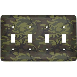 Green Camo Light Switch Cover (4 Toggle Plate)