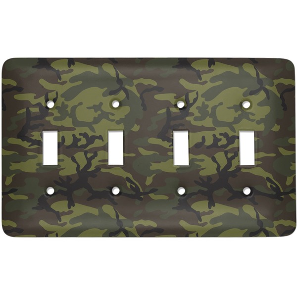 Custom Green Camo Light Switch Cover (4 Toggle Plate)