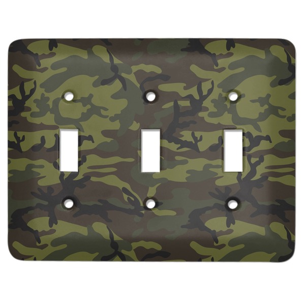Custom Green Camo Light Switch Cover (3 Toggle Plate)