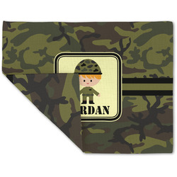 Green Camo Double-Sided Linen Placemat - Single w/ Name or Text