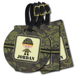 Green Camo Plastic Luggage Tag (Personalized)