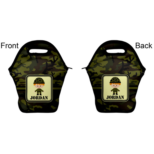 Green Camo Lunch Bag - Front and Back