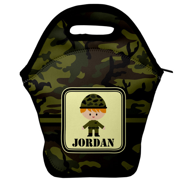 Custom Green Camo Lunch Bag w/ Name or Text