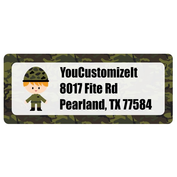 Custom Green Camo Return Address Labels (Personalized)