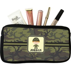 Green Camo Makeup / Cosmetic Bag - Small (Personalized)
