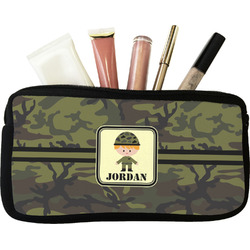 Green Camo Makeup / Cosmetic Bag (Personalized)