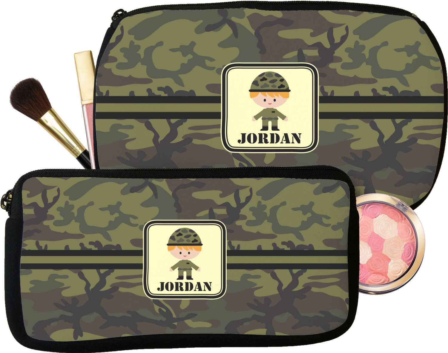 Custom Green Camo Makeup / Cosmetic Bag (Personalized) YouCustomizeIt
