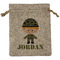 Green Camo Medium Burlap Gift Bag - Front (Personalized)