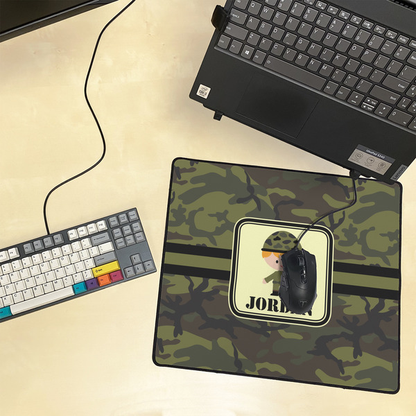 Green Camo Medium Gaming Mats - LIFESTYLE