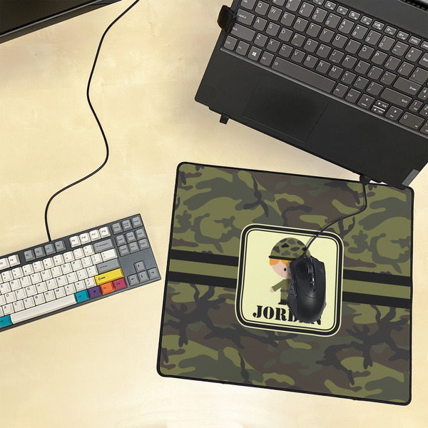 Green Camo Medium Gaming Mats - LIFESTYLE