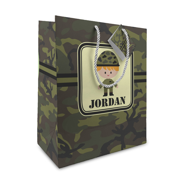 Custom Green Camo Medium Gift Bag (Personalized)