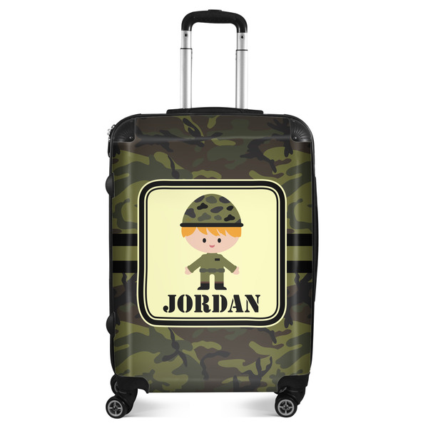Custom Green Camo Suitcase - 24" Medium - Checked (Personalized)