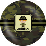 Green Camo Melamine Salad Plate - 8" (Personalized)