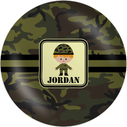 Green Camo Melamine Plate (Personalized)
