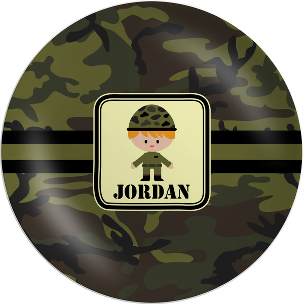 Custom Green Camo Melamine Plate (Personalized)