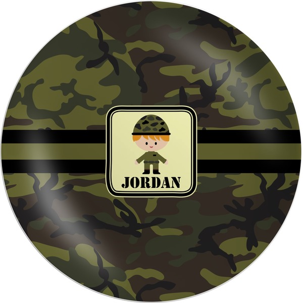 Custom Green Camo Melamine Plate (Personalized)
