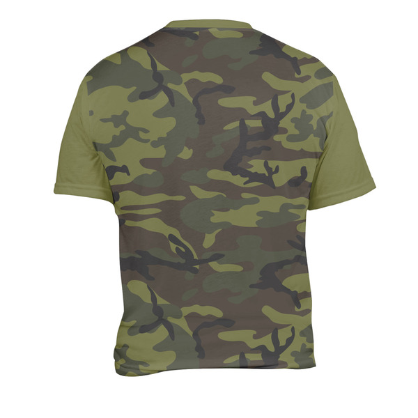 Green Camo Men's Crew Neck T Shirt Medium - Back
