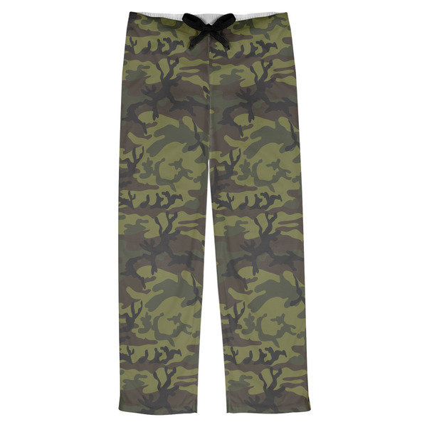 Custom Green Camo Mens Pajama Pants - S