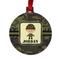 Green Camo Metal Ball Ornament - Double Sided w/ Name or Text