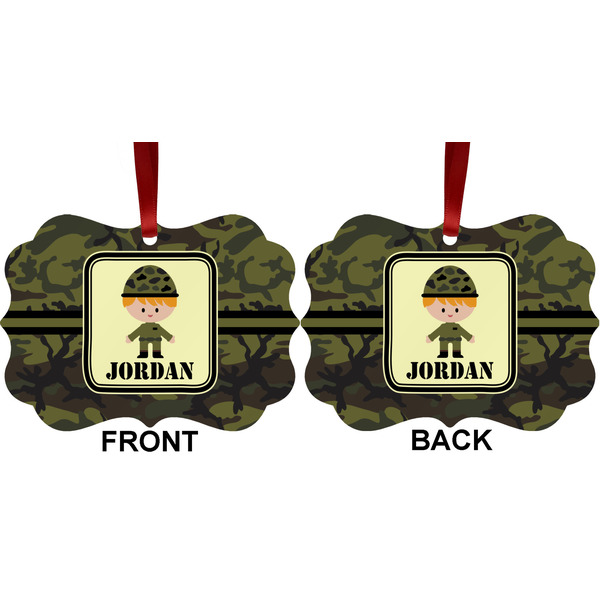 Green Camo Metal Benilux Ornament - Front and Back (APPROVAL)