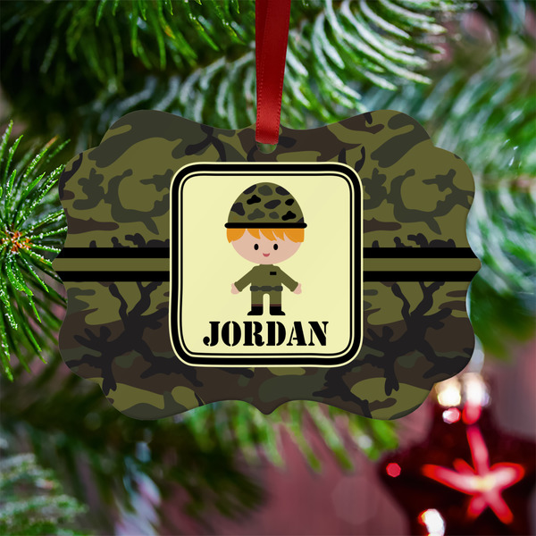 Green Camo Metal Benilux Ornament - Lifestyle