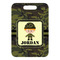 Green Camo Metal Luggage Tag - Front Without Strap