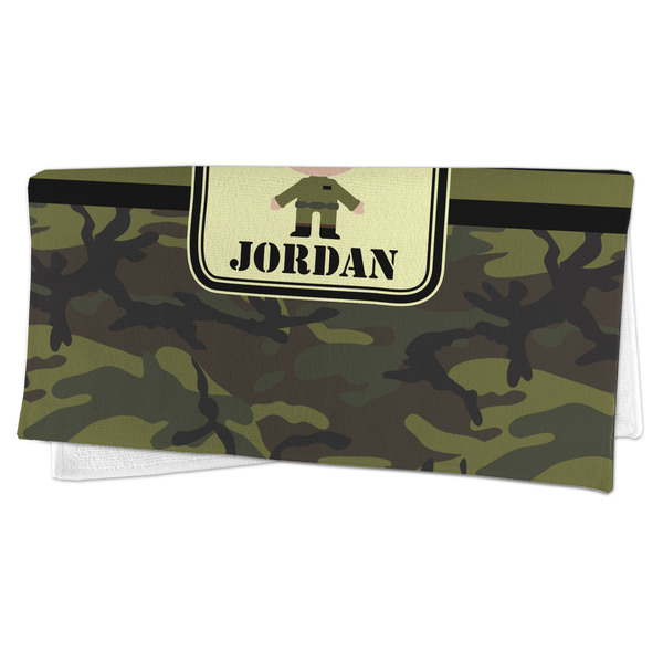 Green Camo Microfiber Dish Rag - FOLDED (half)