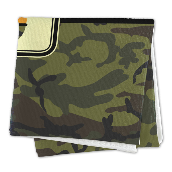 Green Camo Microfiber Dish Rag - FOLDED (square)