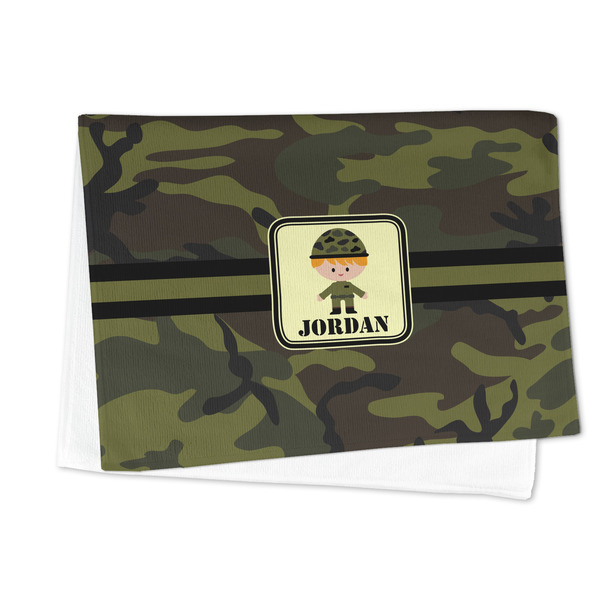 Green Camo Microfiber Dish Towel - FOLDED HALF