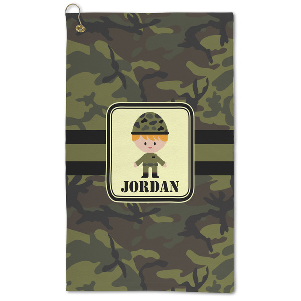 Custom Green Camo Microfiber Golf Towel (Personalized)