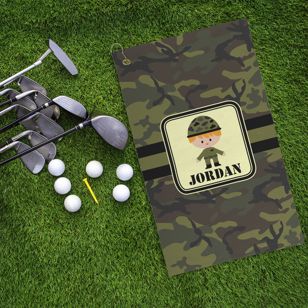 Green Camo Microfiber Golf Towels - LIFESTYLE