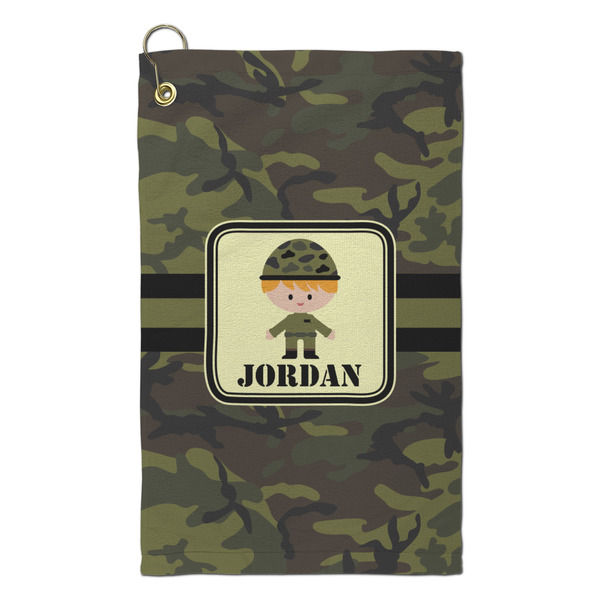 Custom Green Camo Microfiber Golf Towel - Small (Personalized)
