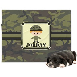 Green Camo Dog Blanket - Large (Personalized)