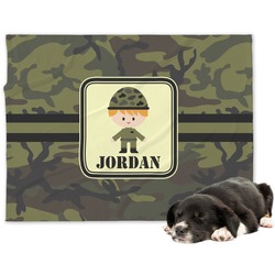 Green Camo Dog Blanket (Personalized)