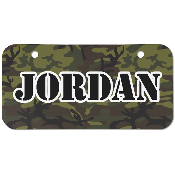 Custom Green Camo Mini/Bicycle License Plate (2 Holes) (Personalized)