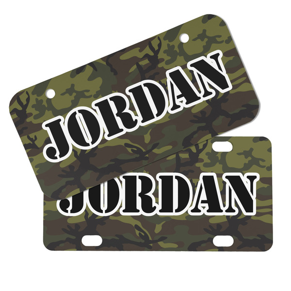 Green Camo Mini License Plates - MAIN (4 and 2 Holes)