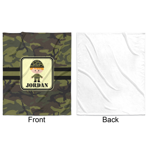 Green Camo Minky Blanket - 50"x60" - Single Sided - Front & Back