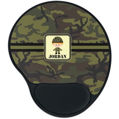 Green Camo Mouse Pad with Wrist Support