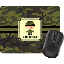 Green Camo Rectangular Mouse Pad (Personalized)