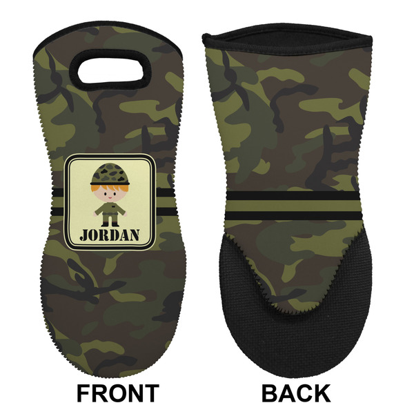 Green Camo Neoprene Oven Mitt (Front & Back)