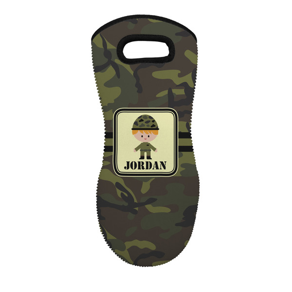 Custom Green Camo Neoprene Oven Mitt - Single w/ Name or Text