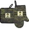 Green Camo Oven Mitt & Pot Holder Set w/ Name or Text