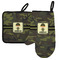 Green Camo Left Oven Mitt & Pot Holder Set w/ Name or Text
