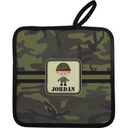 Green Camo Pot Holder w/ Name or Text