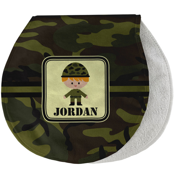 Custom Green Camo Burp Pad - Velour w/ Name or Text