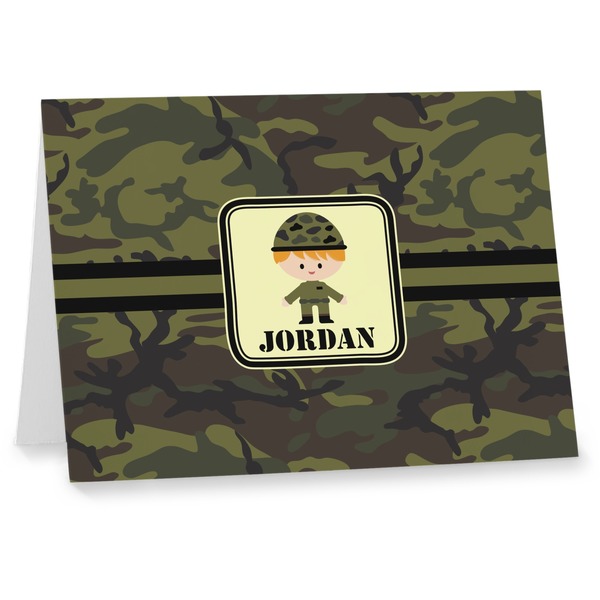Custom Green Camo Note cards (Personalized)